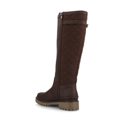 ZEMMIE Wide-Calf Quilted Boots in Vintage Chocolate