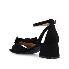 Zevi Strappy Block Heels in Wide Width - Black Fabric