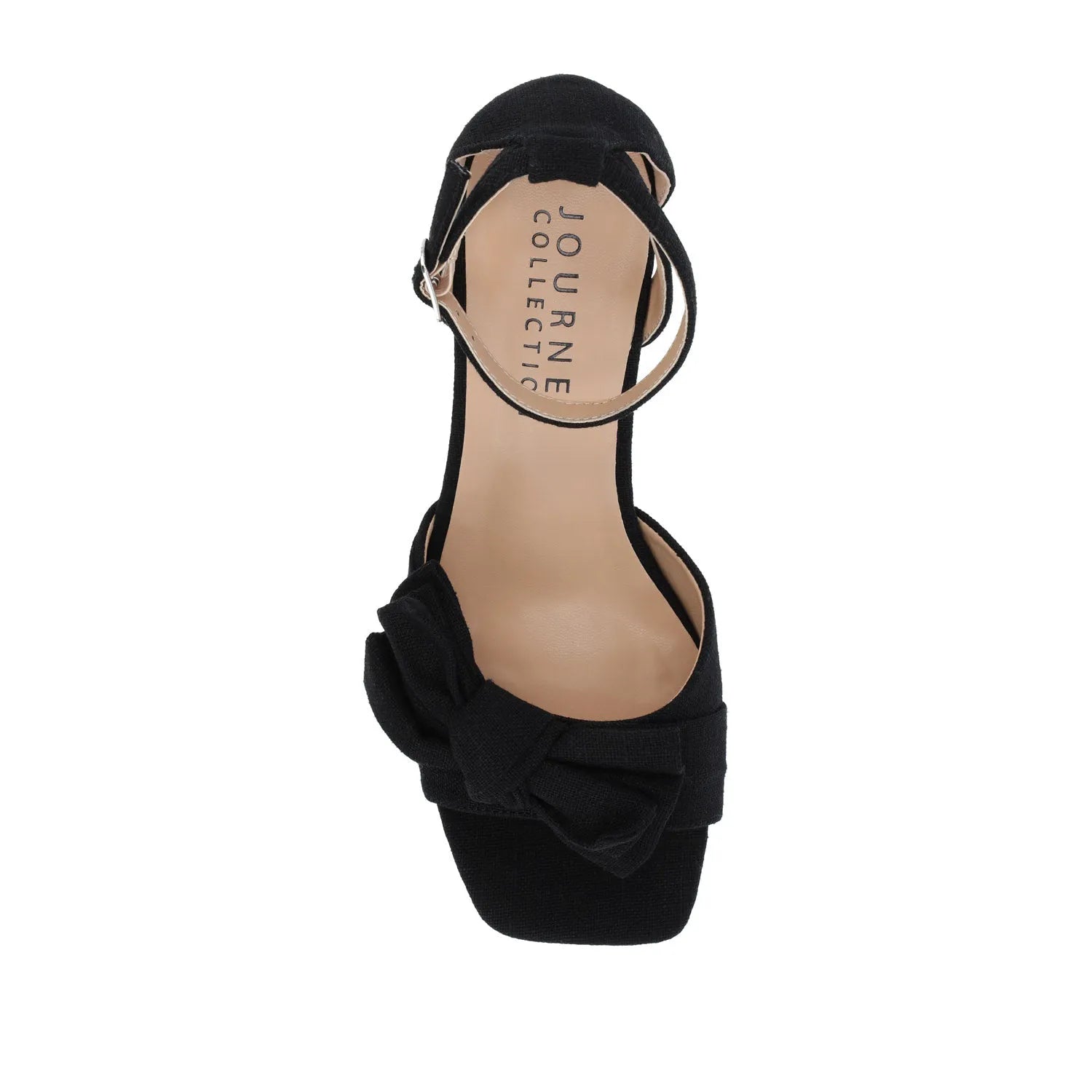 Zevi Strappy Block Heels in Wide Width - Black Fabric