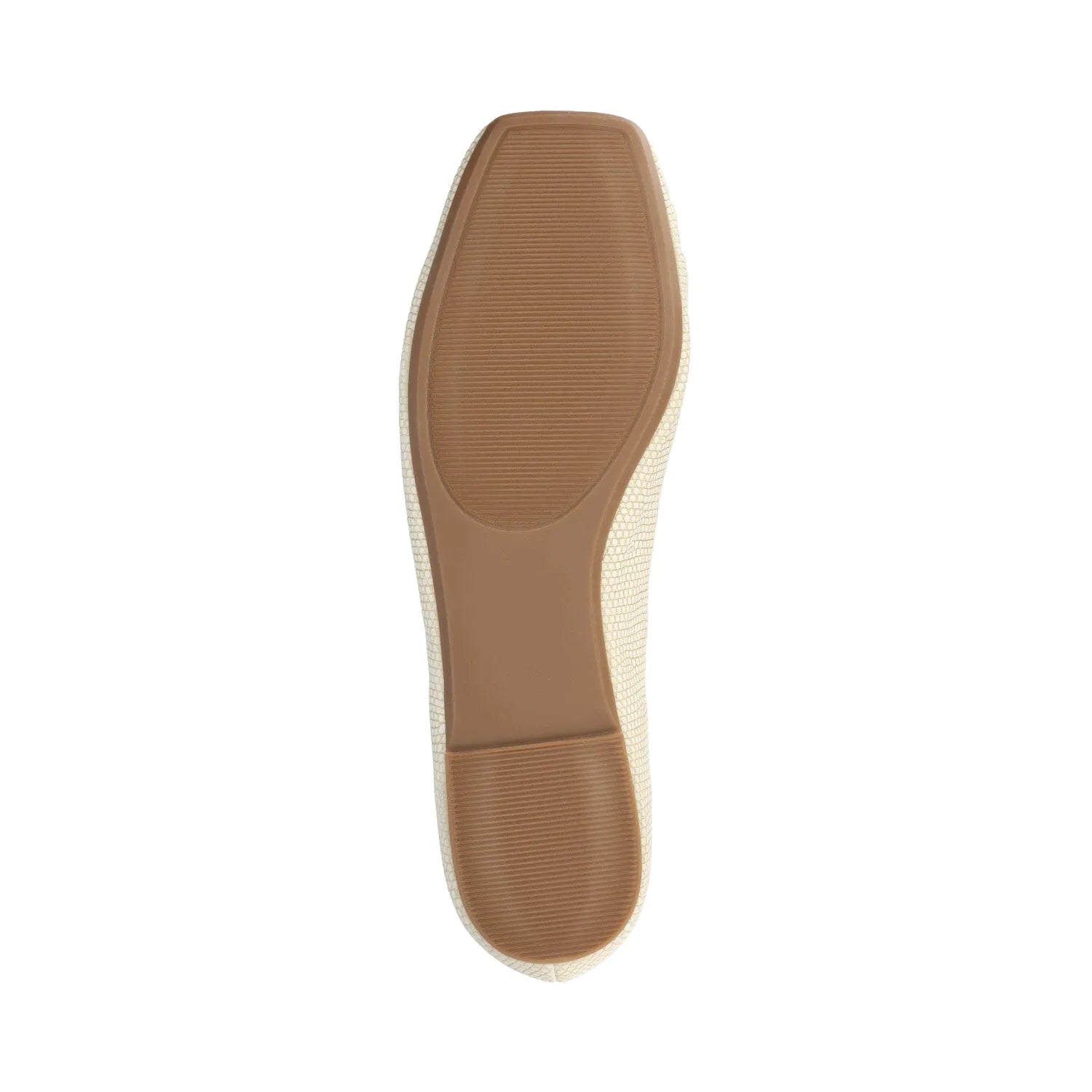 ZIMIA Square Toe Flats in Vegan Leather - Bone Lizard